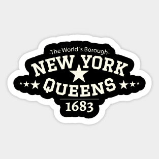 New York Queens - Queens Schriftzug - Queens college style Logo Sticker